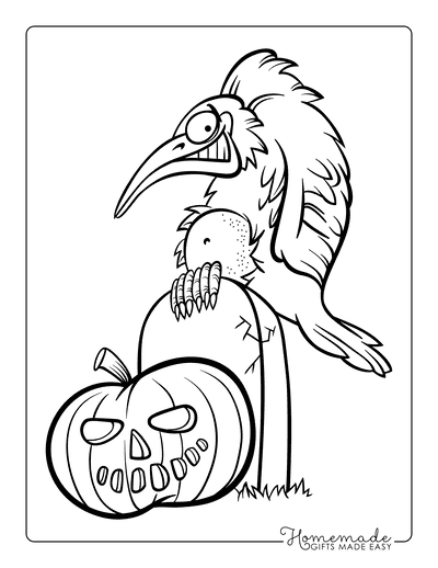 Pumpkin in Graveyard Coloring Page Coloring Page