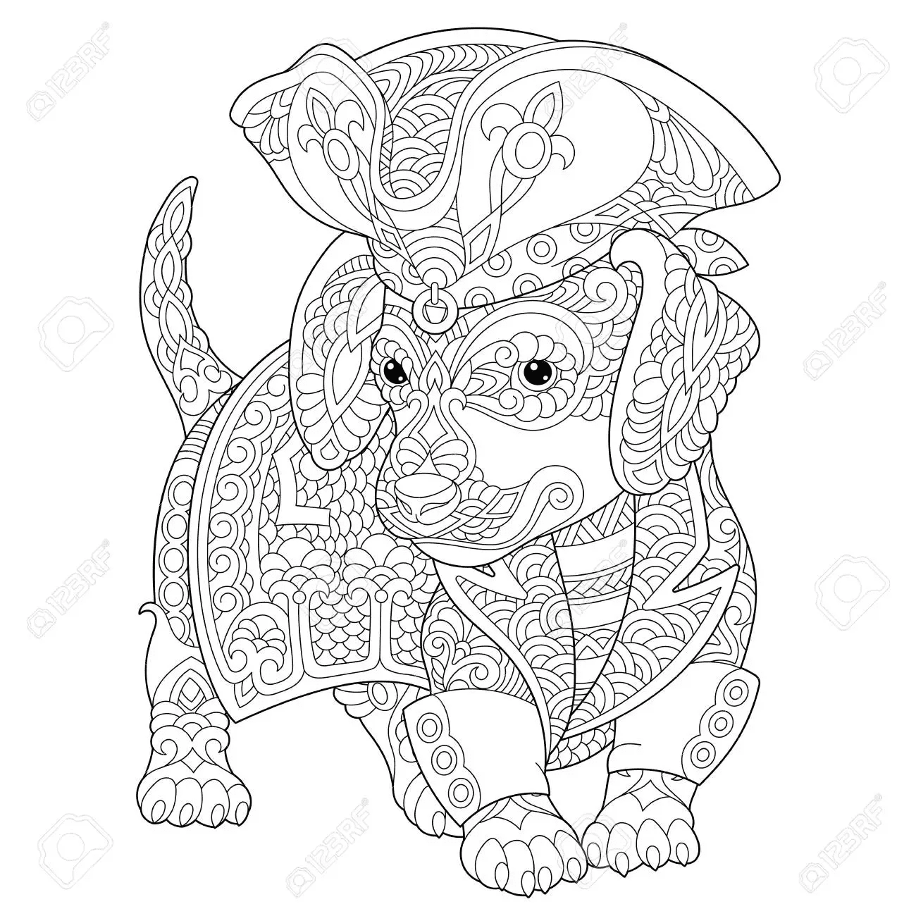 Puppy Dog Hard Coloring Page