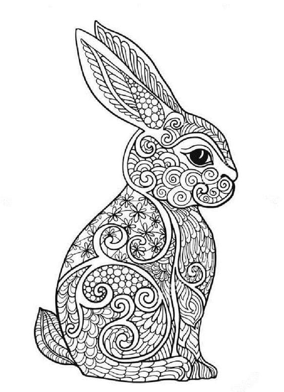 Rabbit Art Coloring Page