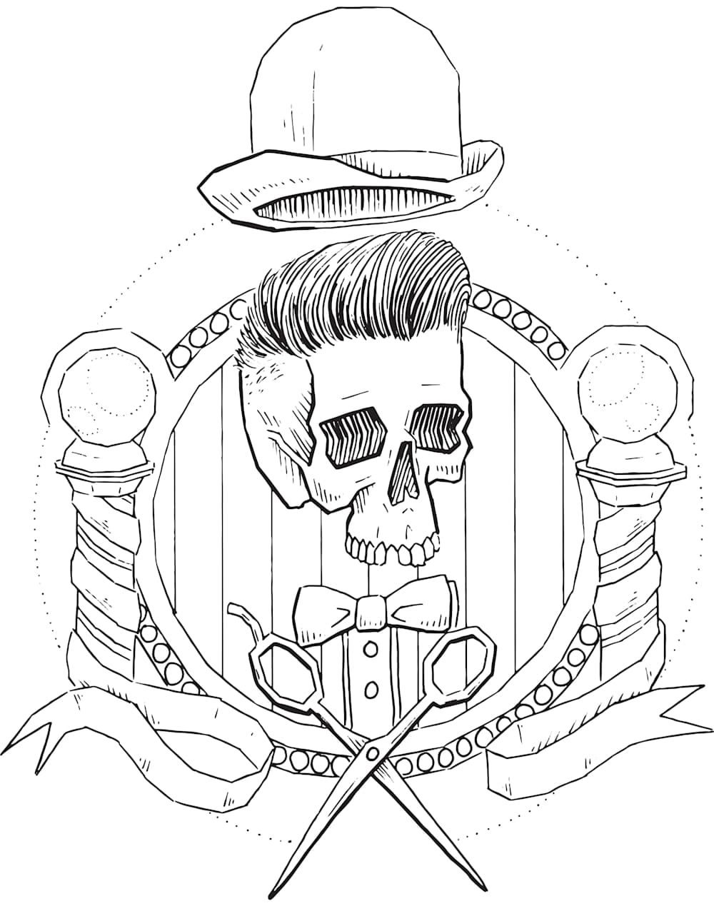 Salon Barber Coloring Coloring Page