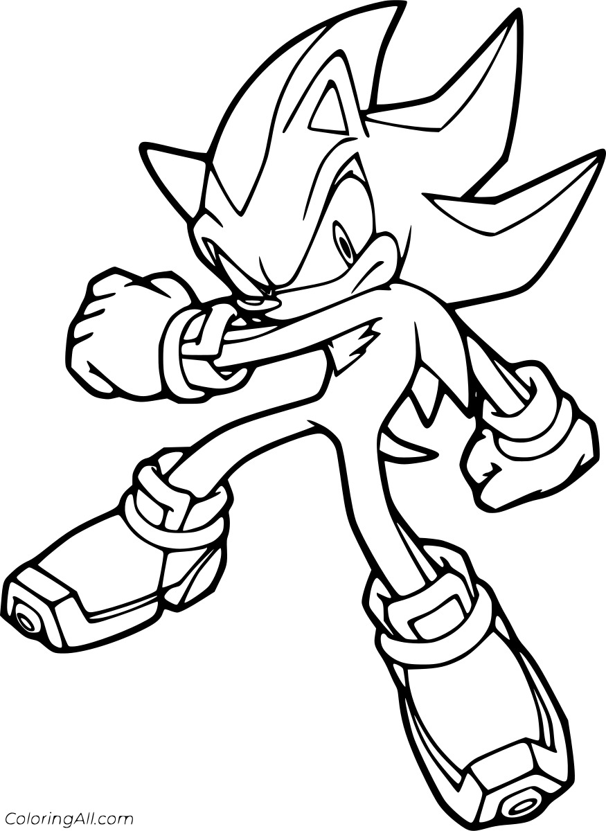 Shadow Hedgehog Jumping Free Coloring Page