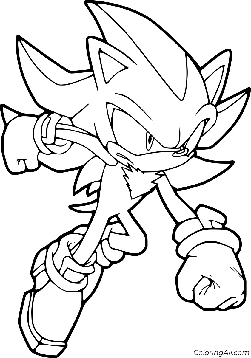 Shadow Hedgehog Running Free Coloring Page