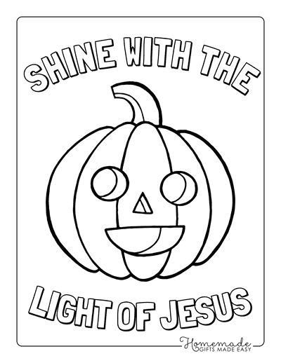 Shine with the Light of Jesus Christian Halloween Coloring Page Coloring Page