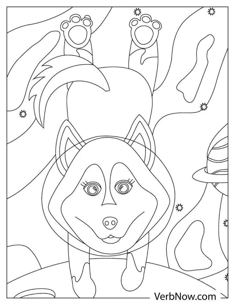 Siberian Husky Free Coloring Page