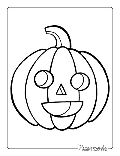 Simple Carved Pumpkin Template Coloring Page