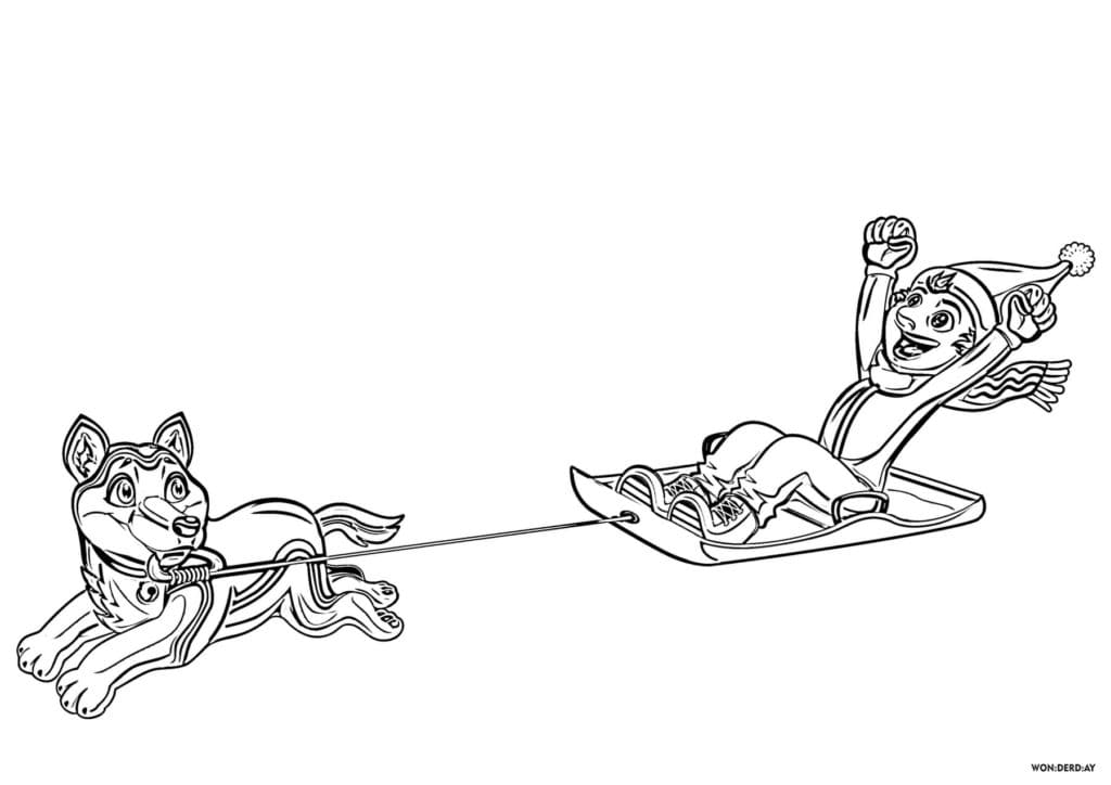 Sledging To Print Coloring Page