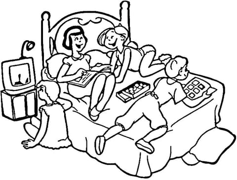Sleepover Free For Kids Coloring Page