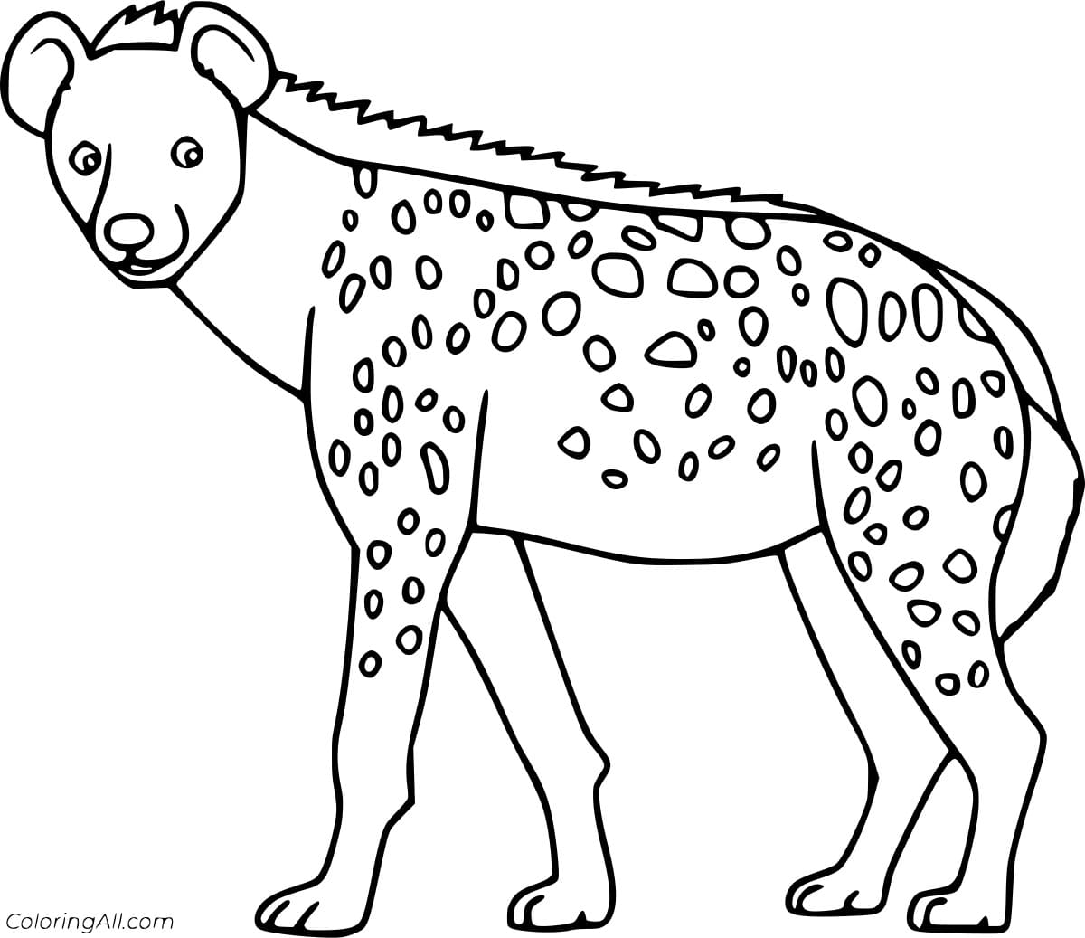 Smiling Hyena To Print Coloring Page