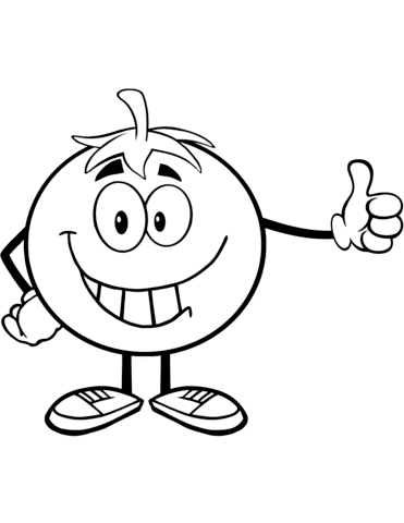 Smiling Tomato Cartoon Giving A Thumb Up Free
