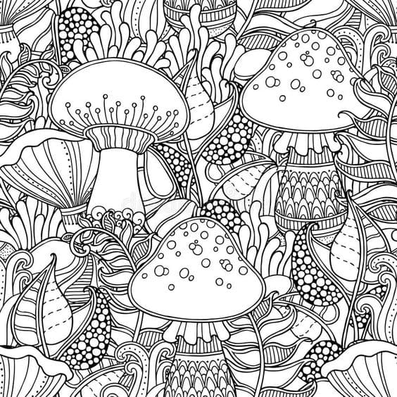 Snail On A Mushroom Free Coloring Page