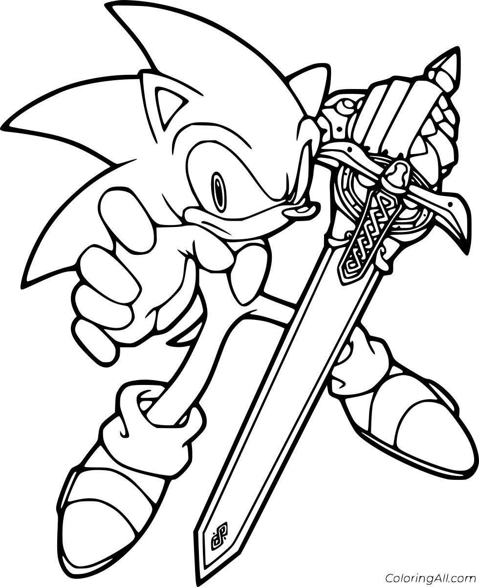 Sonic Holds a Sword Free Printable