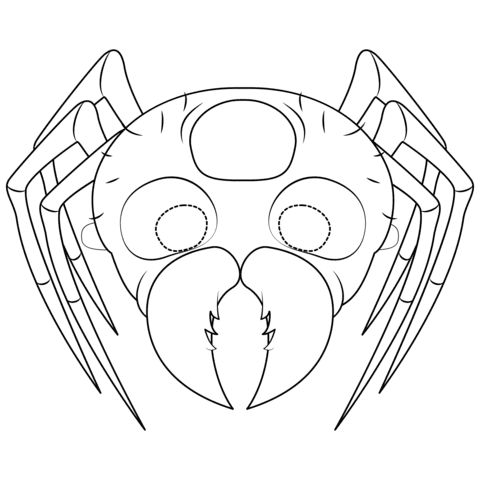 Spider Mask Free Printable Coloring Page
