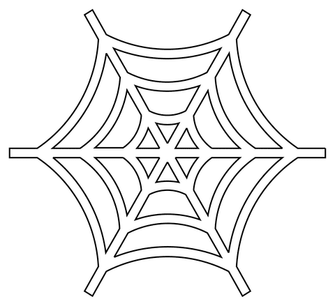 Spider Web Cute Free Coloring Page