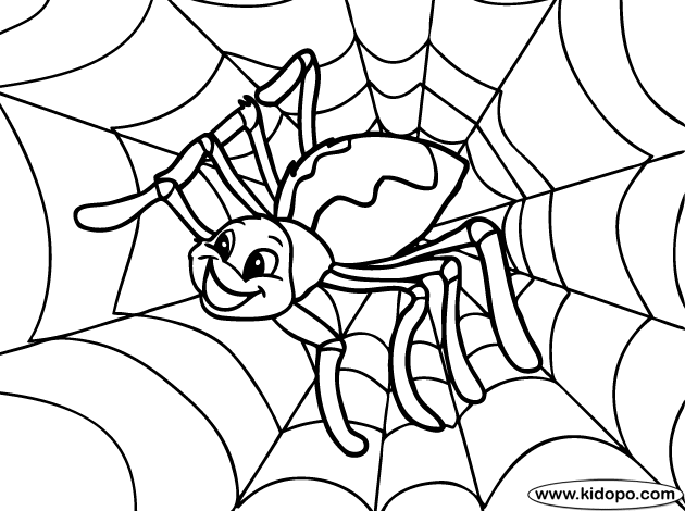 Spider Web Free Printable For Kids Coloring Page