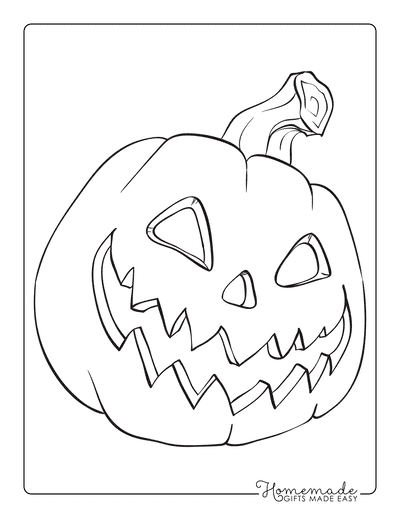 Spooky Carved Jack O’lantern Coloring Page