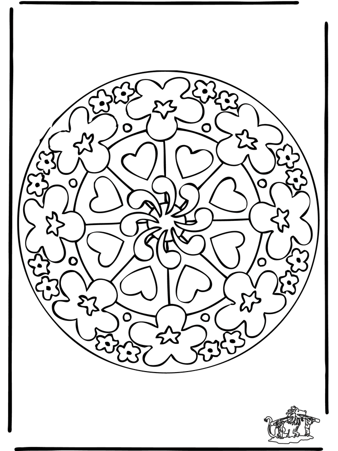Swirls and Hearts Free Coloring Page