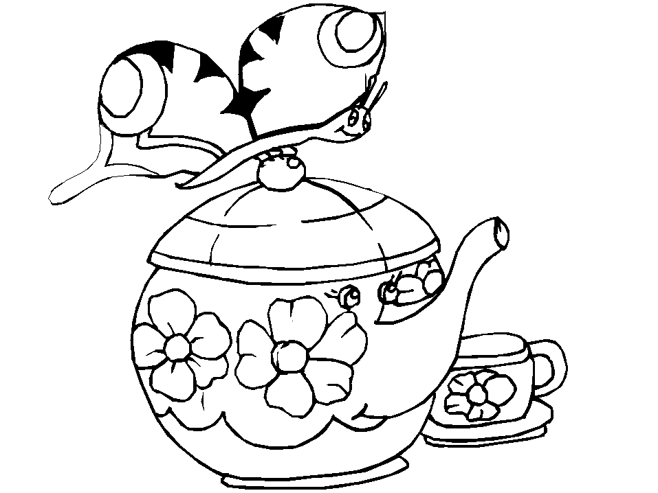Teapot Free Coloring