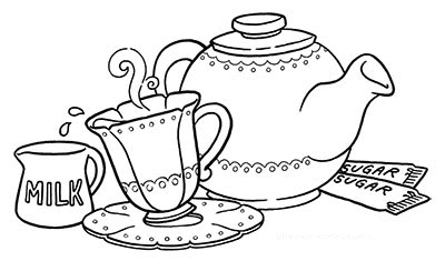 Teapot, Teacup, Cake To Print Free