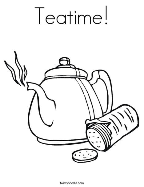Teatime Coloring To Print