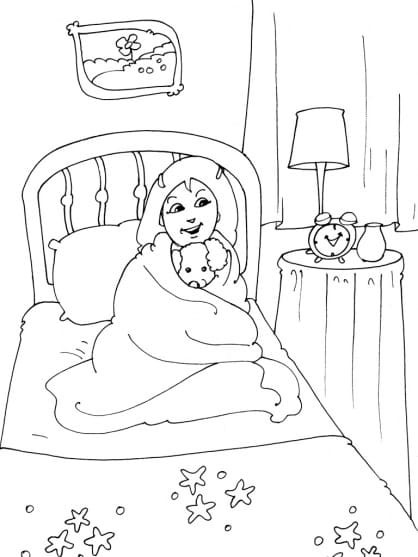 The Baby And Dog In The Bed Free Printable