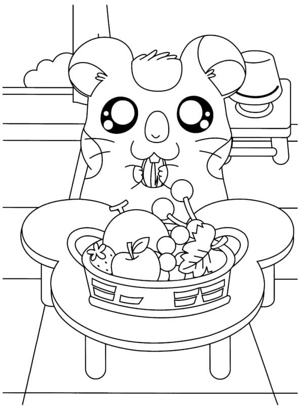 Tiny Big-Eyed Glutton Coloring Page
