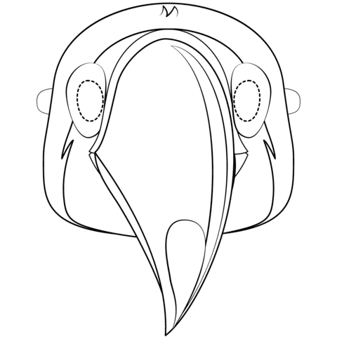 Toucan Mask Free Printable Coloring Page