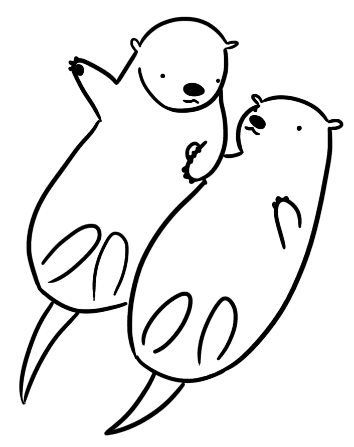 Two Otters Free Printable Coloring Page