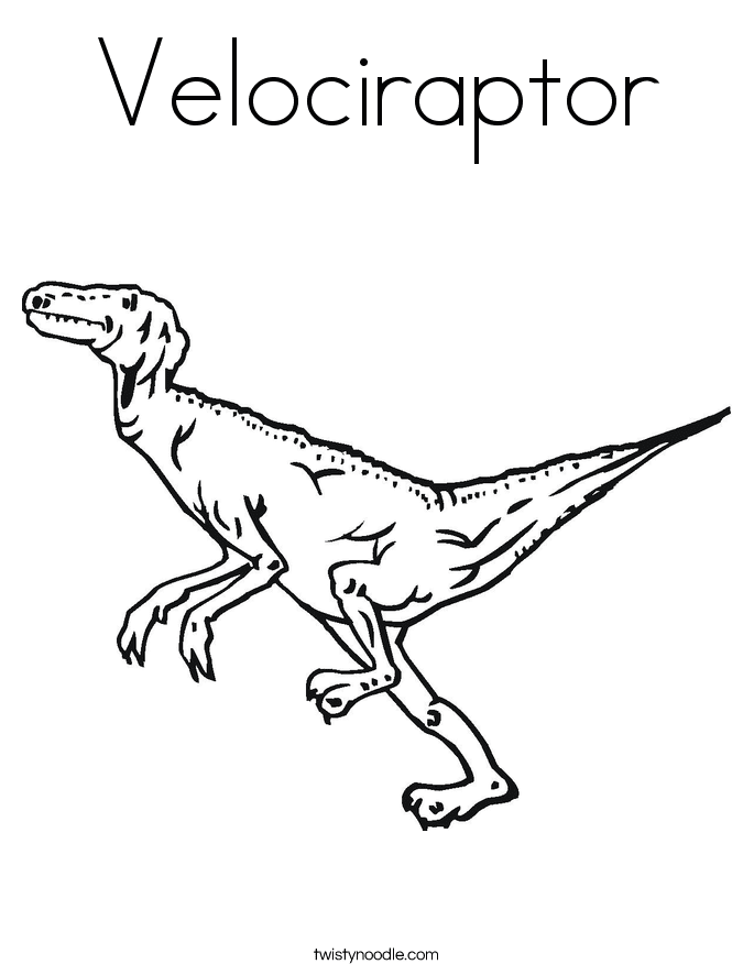 Velociraptor Coloring Page Cute