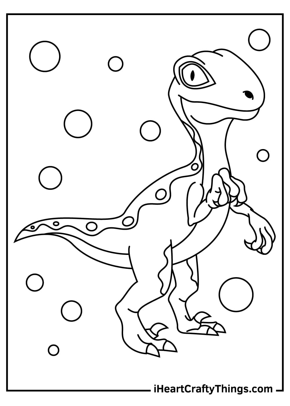 Velociraptor Cute Free Coloring Page