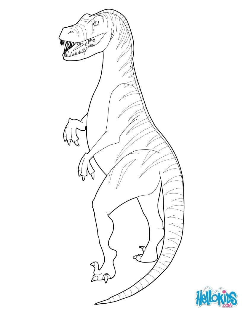 Velociraptor Dinosaur Coloring For Children Coloring Page