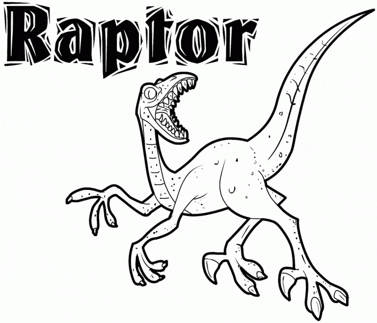 Velociraptor Dinosaur Coloring Free Coloring Page
