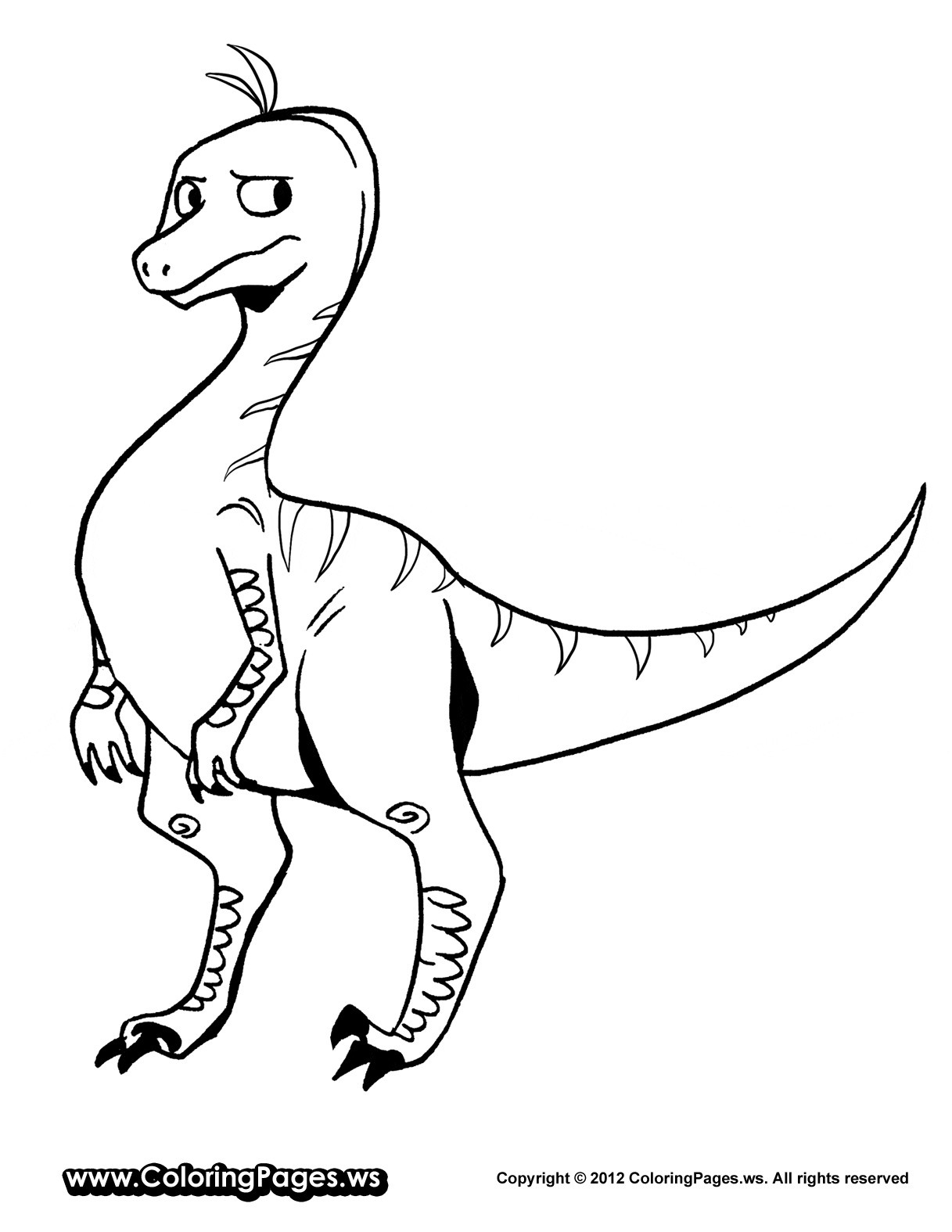 Velociraptor Free Coloring Page