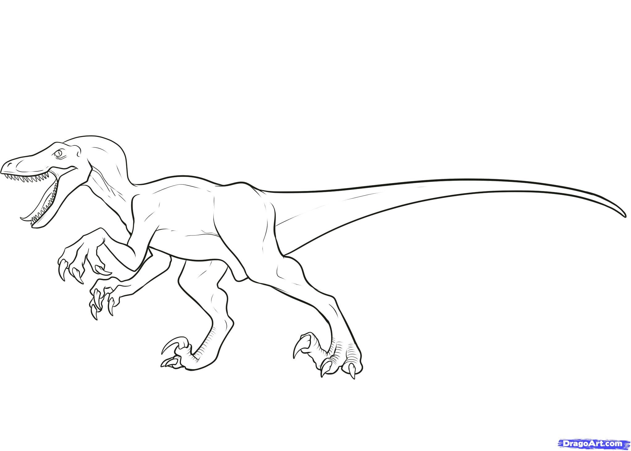 Velociraptor Sweet Coloring Page