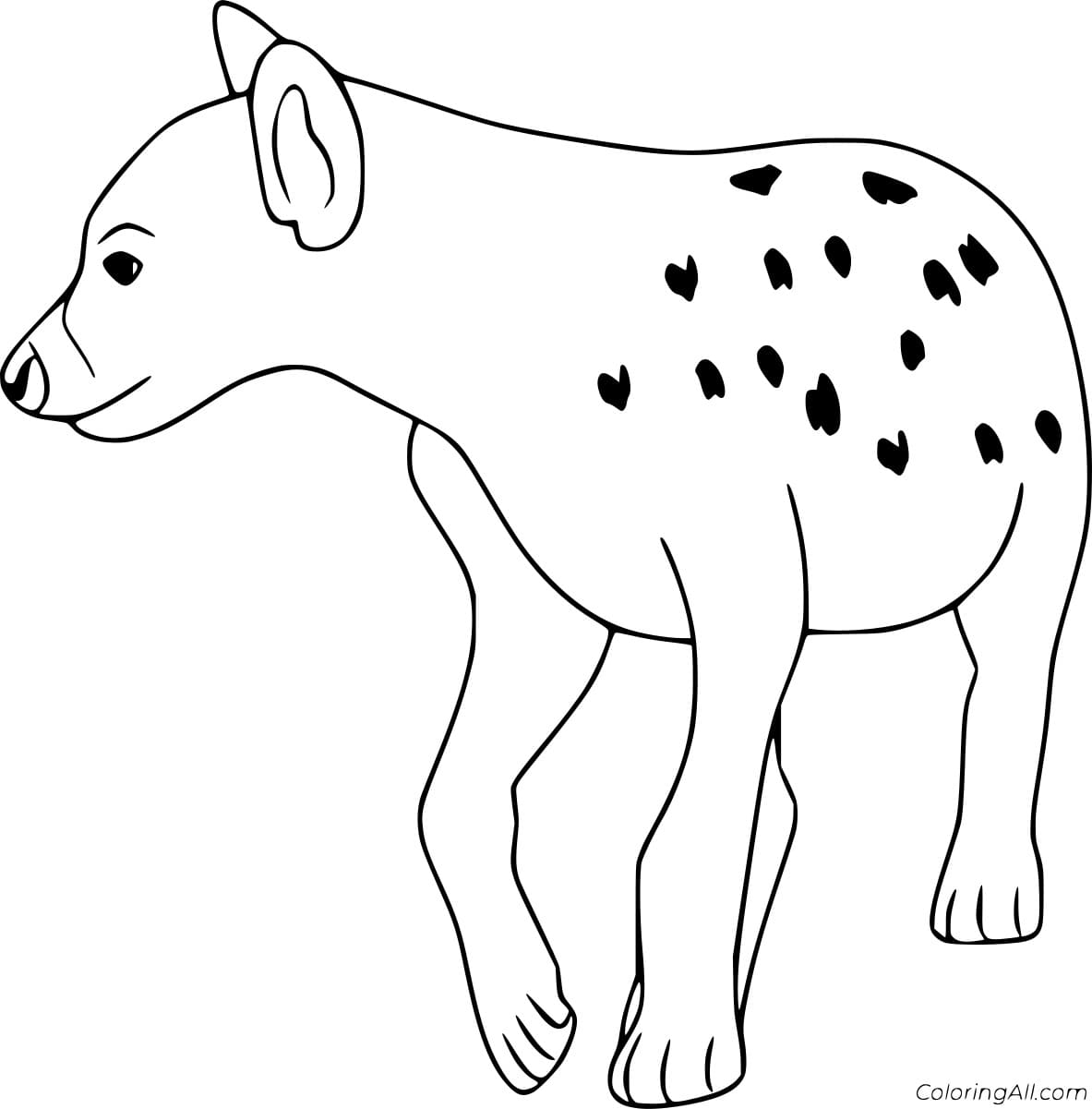 Walking Hyena To Print Coloring Page