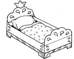 Water Color Paint Bed Crafts Coloring Page