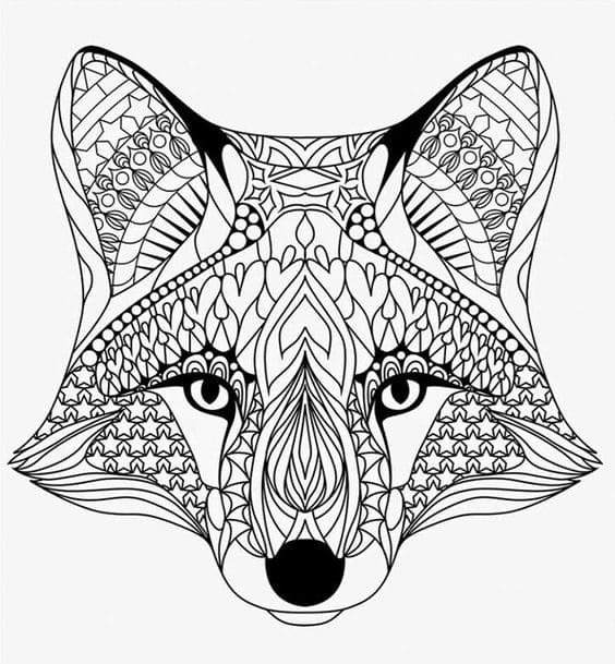 Wolf Animal Mandala Coloring Pages Free