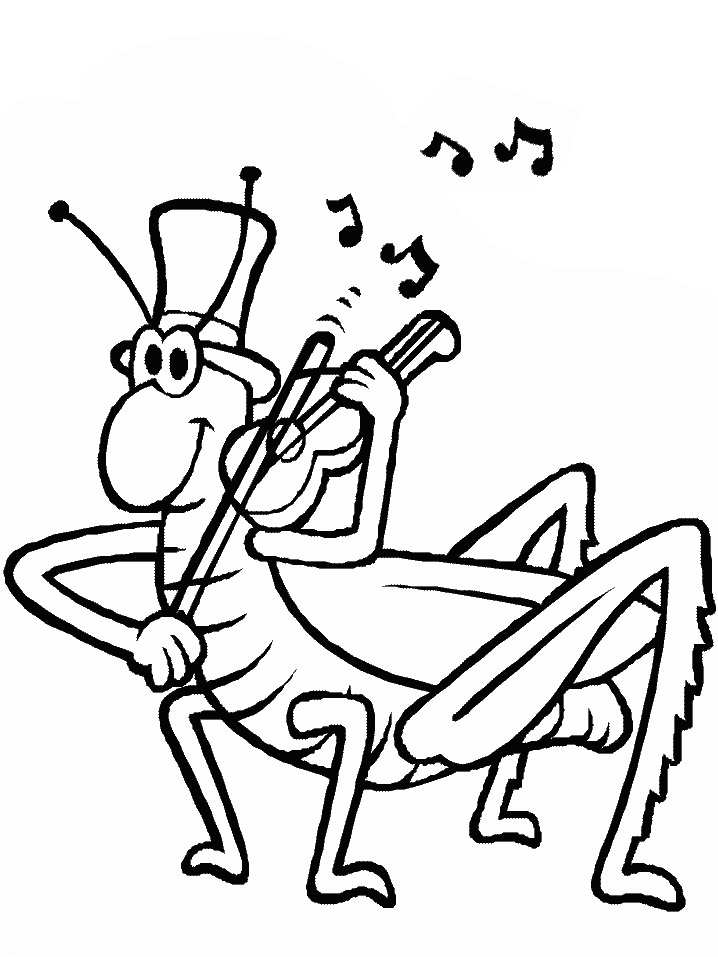 Grasshopper Coloring Pages For Kids Coloring Page