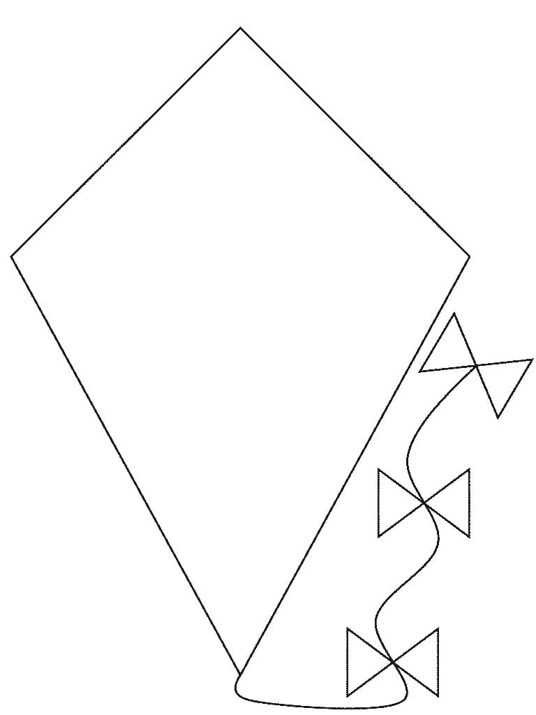 Kite Find The Shapes Coloring Page