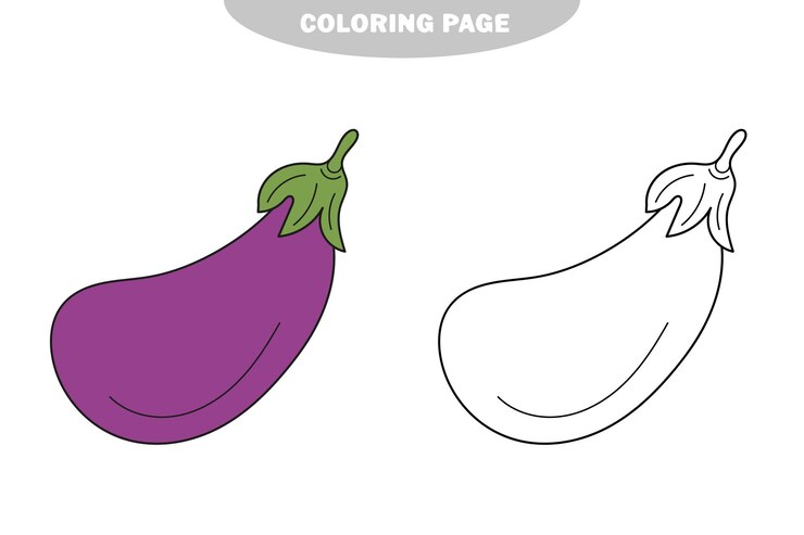 Simple Eggplant Coloring Page