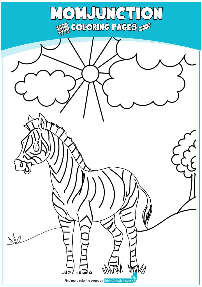 A Animals Zebra Animal Printable Coloring Page