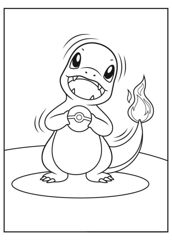 A Burning Flame On The Tail Means The Pokémon Is Enraged Coloring Page