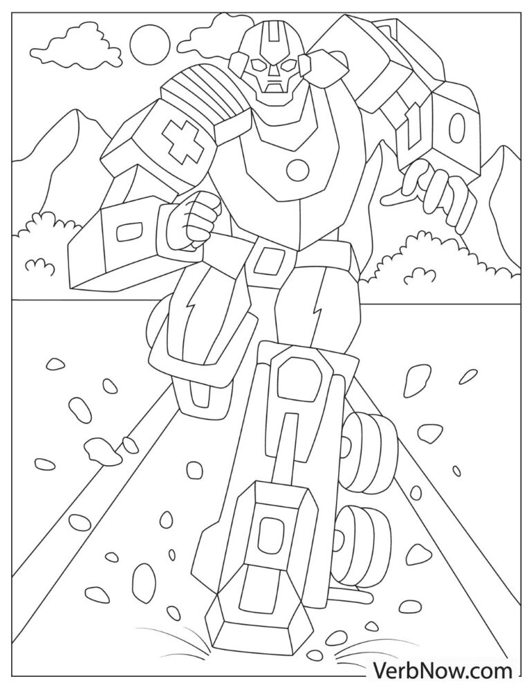 A Large Robot Running On A Field Free Printable
