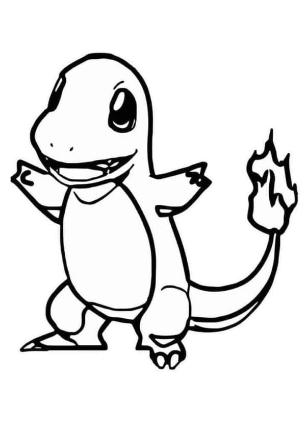 A Light Burns At The Tip Of Charmander’s Tail Coloring Page