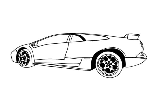 A Luxury Car For Speed Lovers Coloring Page