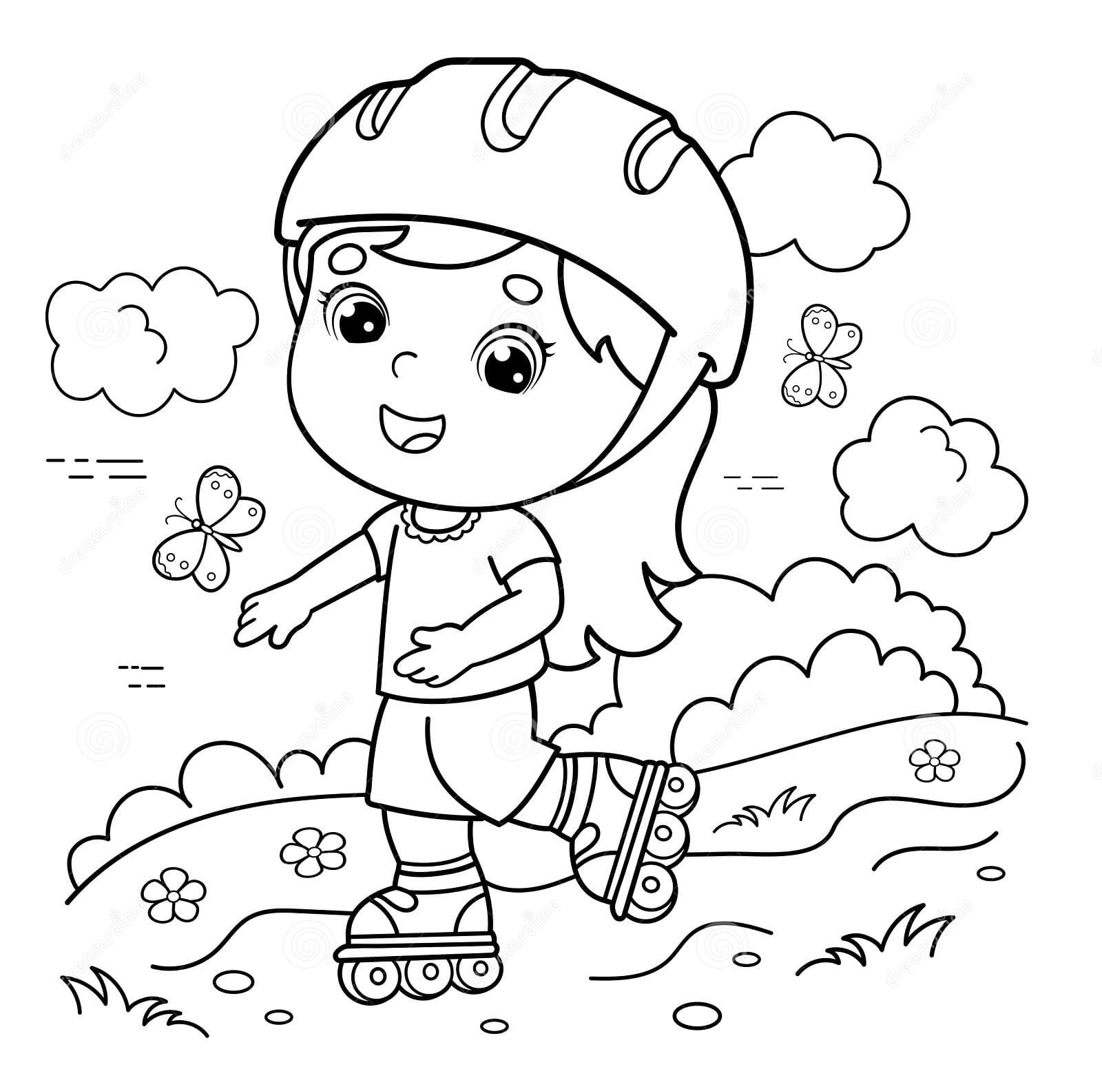 A Roller Skate Download Coloring Page