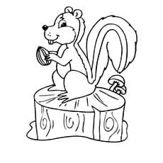 A Squirrel Coloring Fall Coloring Page