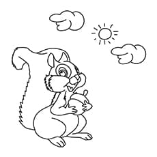 A Squirrel Coloring For Kids Coloring Page