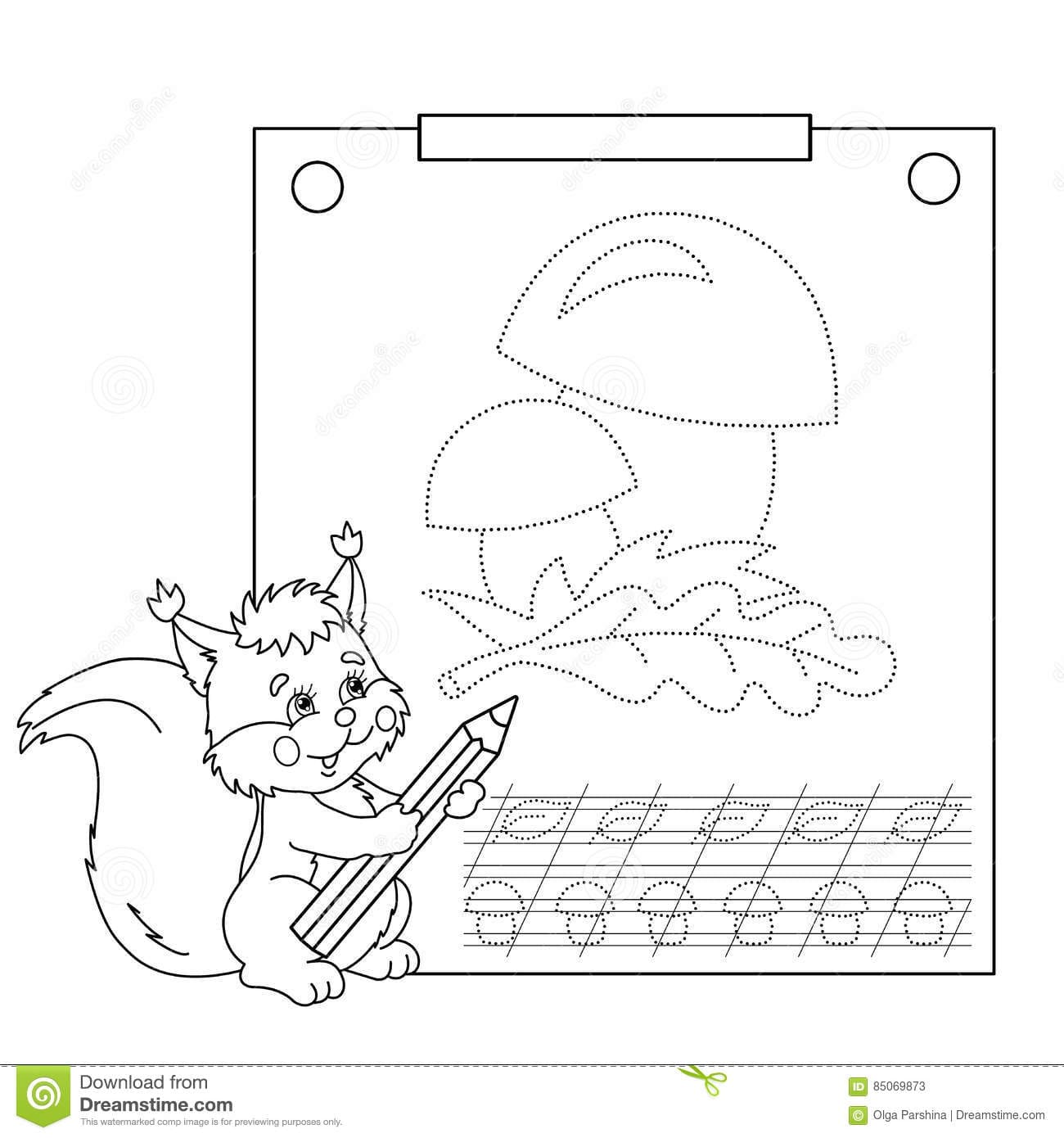 A Squirrel Learn Coloring Coloring Page
