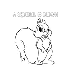 A Squirrel is Brown Coloring Image Coloring Page