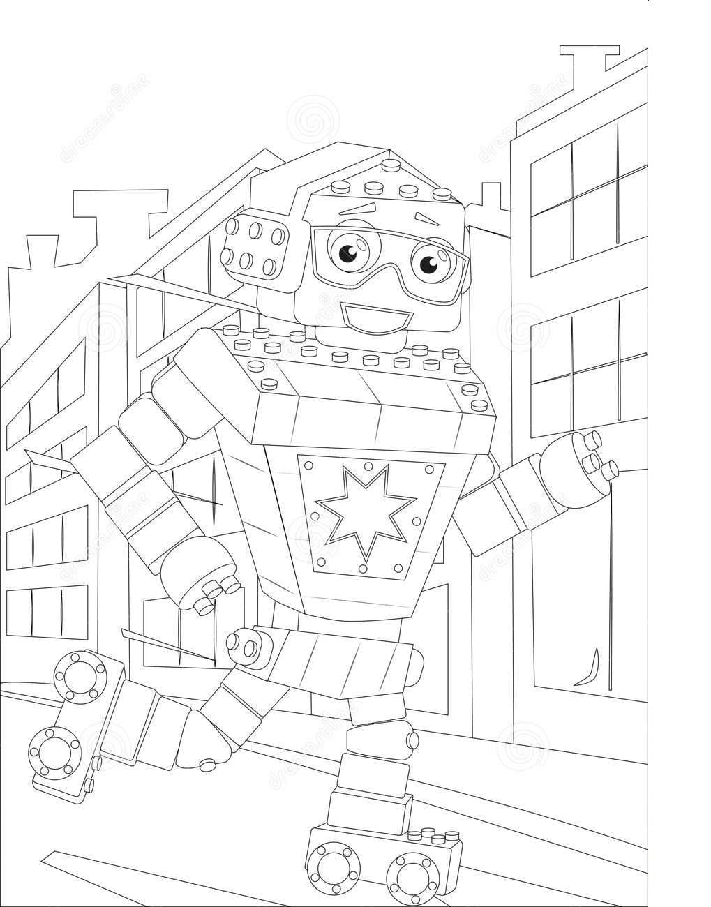 A Robot Roller-skate Coloring Page